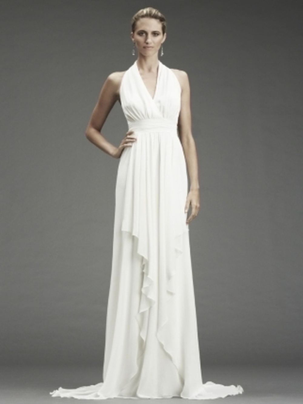 NICOLE MILLER GRECIAN INSPIRED HALTER BRIDAL WEDDING GOWN DRESS $1100 FA0028